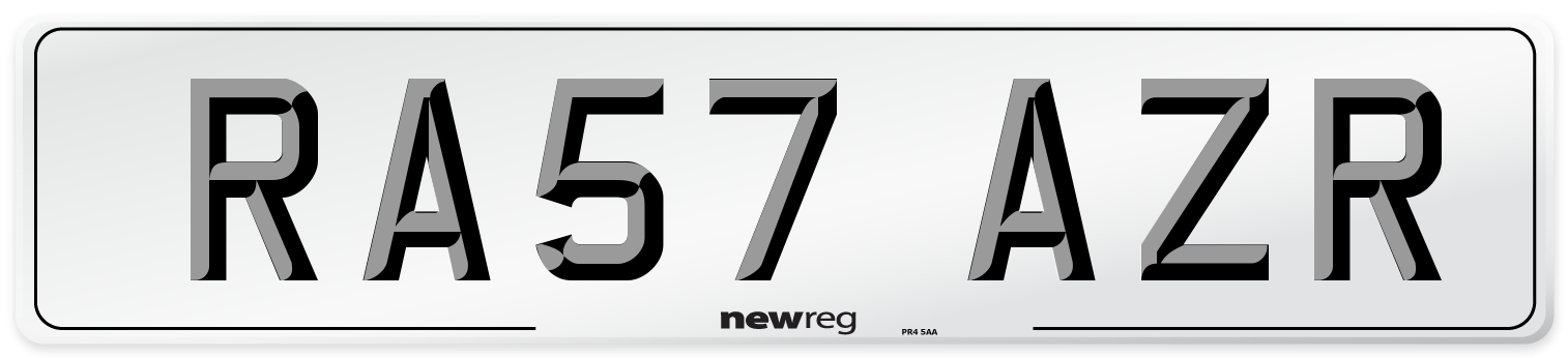 RA57 AZR Number Plate from New Reg